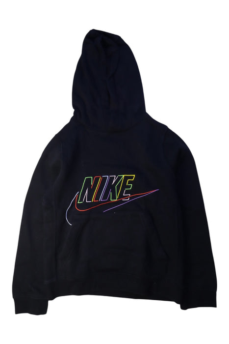A Black Hooded Sweatshirts from Nike in size 10Y for boy. (Front View)