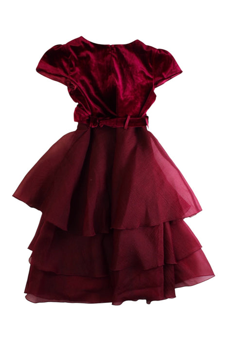 A Burgundy Short Sleeve Dresses from Monsoon in size 9Y for girl. (Back View)