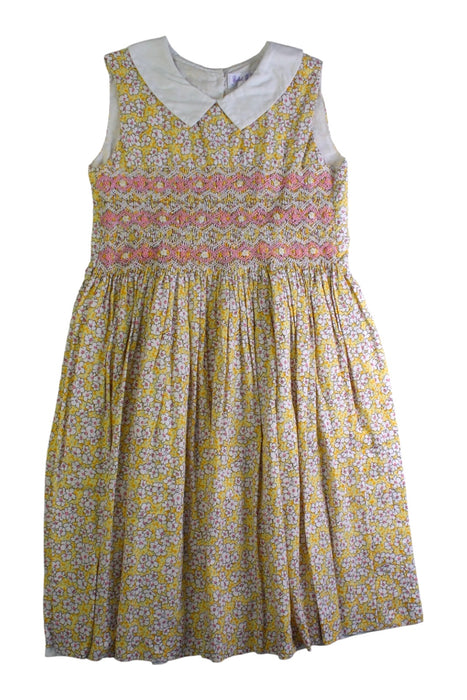A Yellow Sleeveless Dresses from Rachel Riley in size 7Y for girl. (Front View)