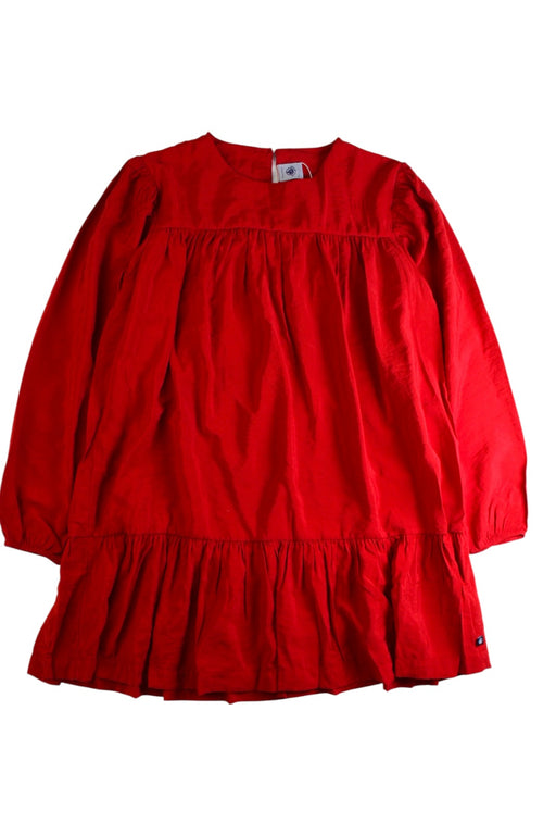 A Red Long Sleeve Dresses from Petit Bateau in size 10Y for girl. (Front View)