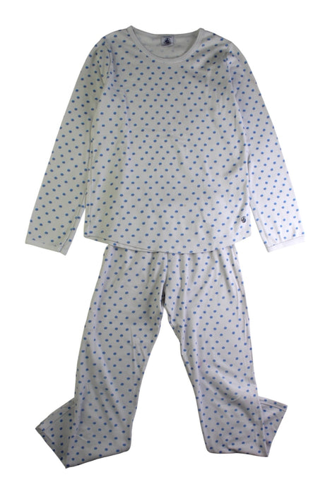 A White Pyjama Sets from Petit Bateau in size 8Y for girl. (Front View)