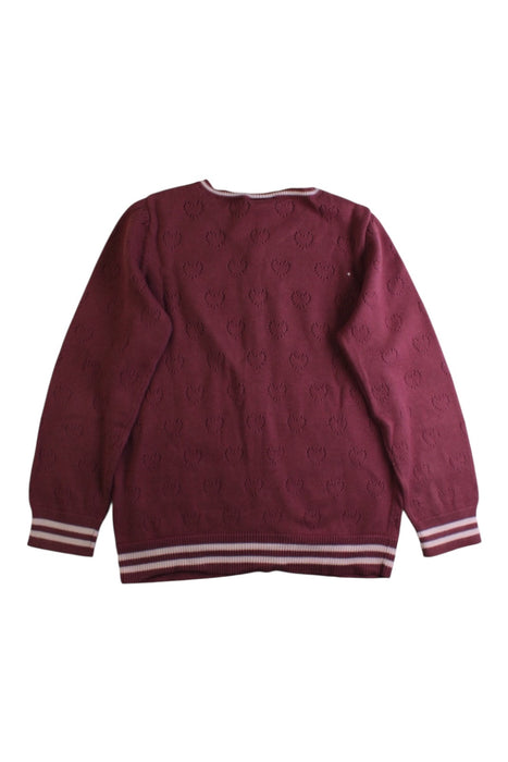 A Burgundy Cardigans from Bonton in size 8Y for girl. (Back View)