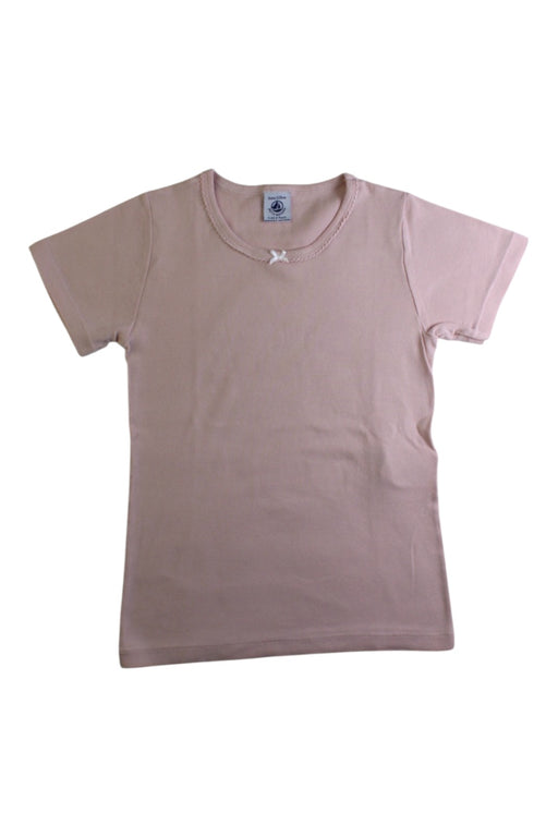 A Beige Short Sleeve T Shirts from Petit Bateau in size 8Y for girl. (Front View)