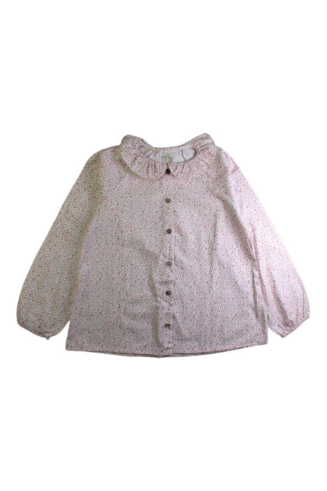 A Pink Long Sleeve Shirts from Les Enfantines in size 8Y for girl. (Front View)