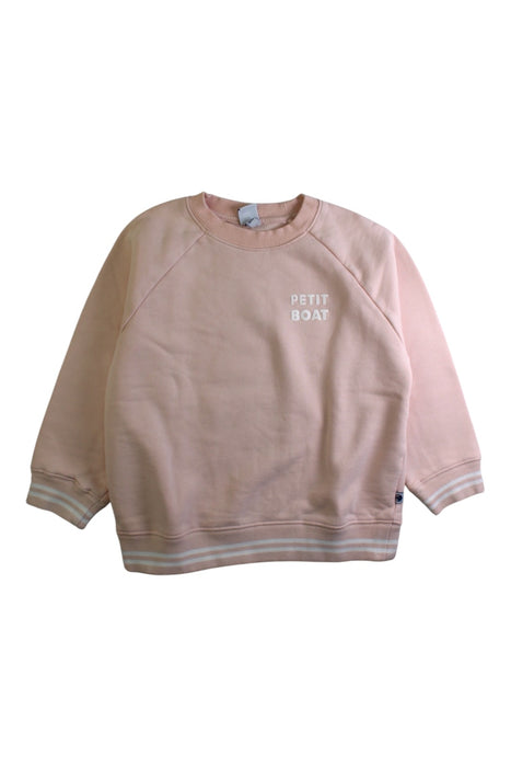 A Pink Crewneck Sweatshirts from Petit Bateau in size 7Y for girl. (Front View)