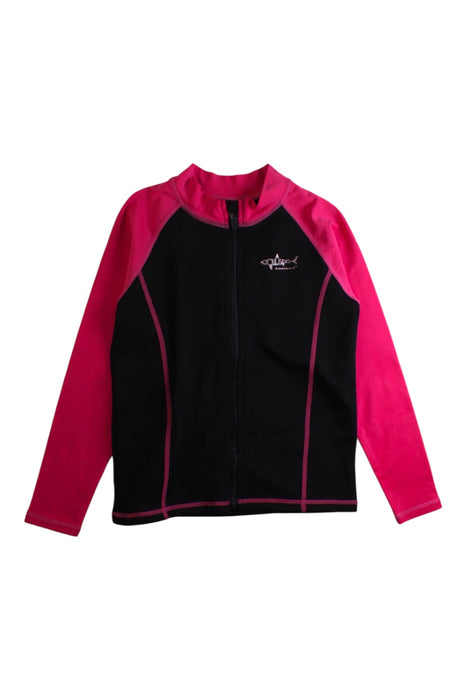 A Black Rash Guards from Aquasport in size 8Y for girl. (Front View)