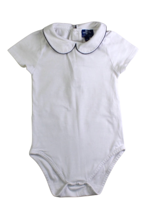 A White Short Sleeve Bodysuits from Trotters in size 2T for neutral. (Front View)