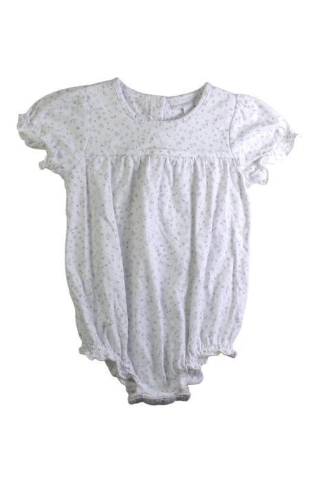 A White Short Sleeve Rompers from The Little White Company in size 12-18M for girl. (Front View)