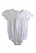 A White Short Sleeve Rompers from The Little White Company in size 12-18M for girl. (Front View)
