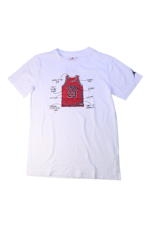 A White Short Sleeve T Shirts from Air Jordan in size 10Y for boy. (Front View)