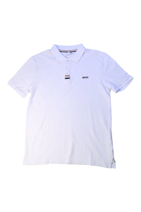 A White Short Sleeve Polos from Boss in size 12Y for boy. (Front View)
