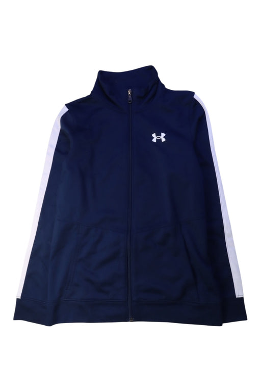 A Navy Lightweight Jackets from Under Armour in size 10Y for boy. (Front View)