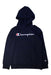 A Navy Hooded Sweatshirts from Champion in size 11Y for boy. (Front View)