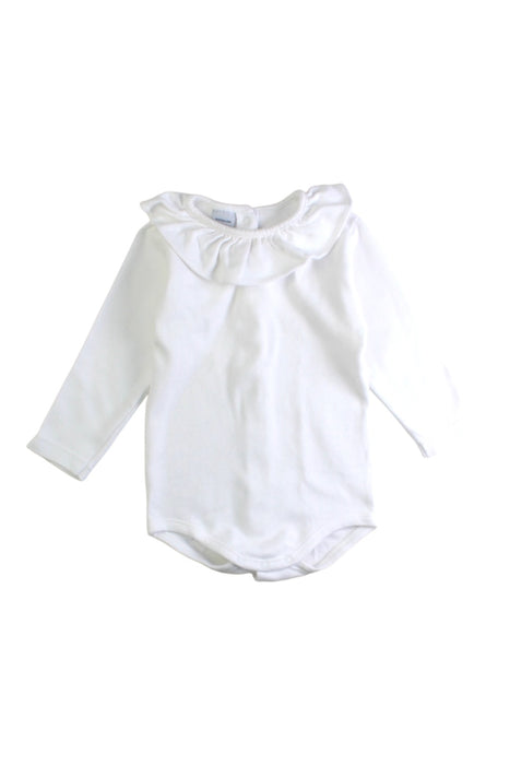 A White Long Sleeve Bodysuits from Babidu in size 12-18M for girl. (Front View)