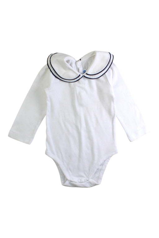 A White Long Sleeve Bodysuits from Jacadi in size 6-12M for neutral. (Front View)