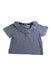 A Navy Short Sleeve Tops from Petit Bateau in size 12-18M for girl. (Front View)