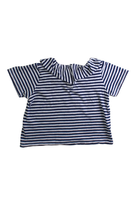 A Navy Short Sleeve Tops from Petit Bateau in size 12-18M for girl. (Back View)