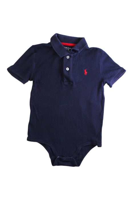 A Navy Short Sleeve Bodysuits from Ralph Lauren in size 2T for boy. (Front View)