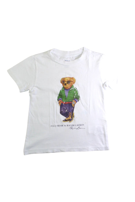 A White Short Sleeve T Shirts from Polo Ralph Lauren in size 3T for boy. (Front View)