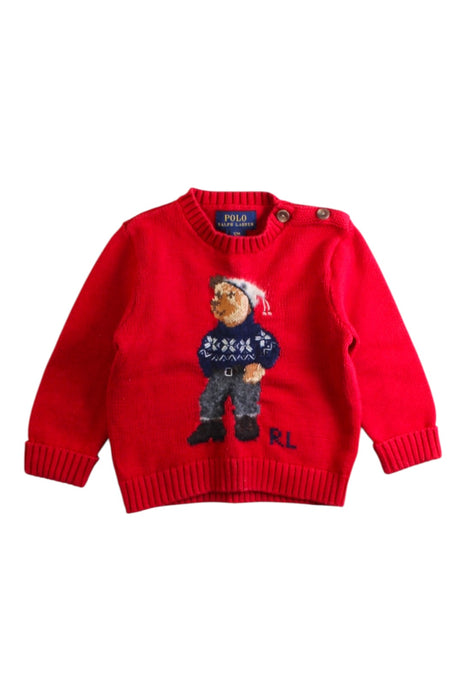A Red Knit Sweaters from Polo Ralph Lauren in size 6-12M for boy. (Front View)