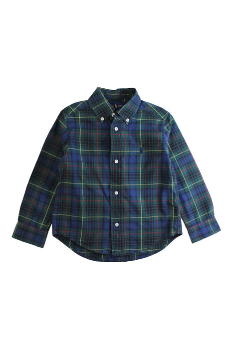 A Green Long Sleeve Polos from Ralph Lauren in size 3T for boy. (Front View)