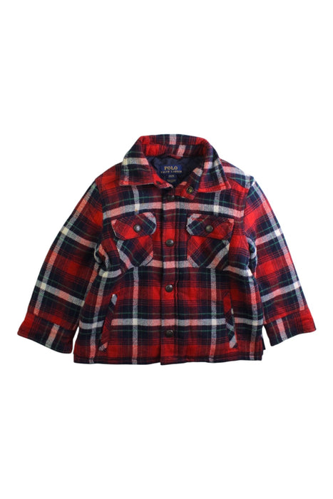 A Red Long Sleeve Polos from Polo Ralph Lauren in size 2T for boy. (Front View)