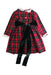 A Red Long Sleeve Dresses from Pepa London in size 2T for girl. (Back View)