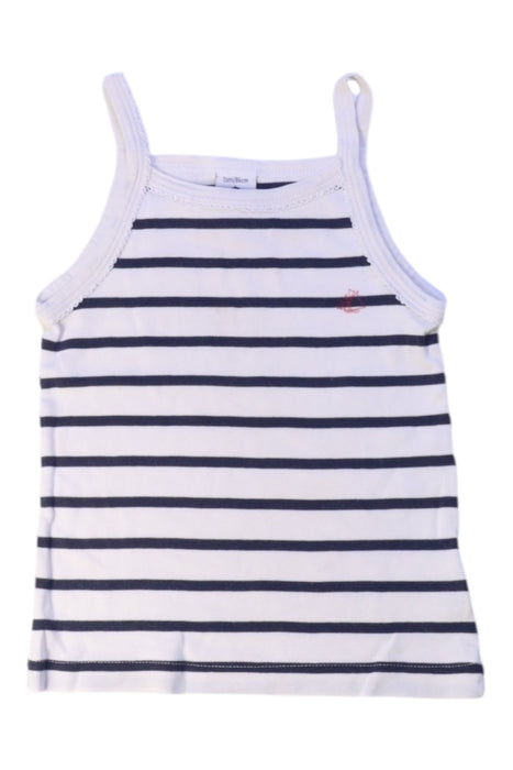 A Navy Sleeveless Tops from Petit Bateau in size 2T for girl. (Front View)