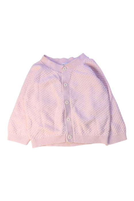 A Pink Cardigans from Petit Bateau in size 6-12M for girl. (Front View)