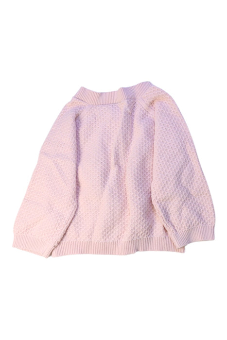A Pink Cardigans from Petit Bateau in size 6-12M for girl. (Back View)