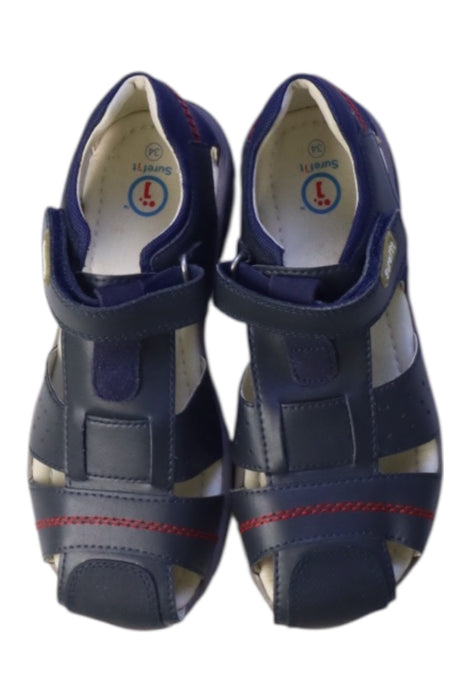A Navy Sandals from Surefit in size 9Y for boy. (Back View)