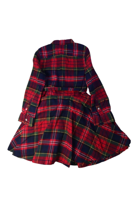 A Red Long Sleeve Dresses from Polo Ralph Lauren in size 5T for girl. (Back View)