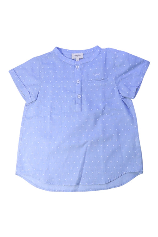 A Blue Short Sleeve Shirts from Nanos in size 6T for boy. (Front View)