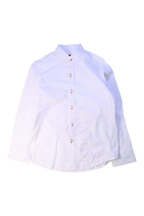 A White Long Sleeve Shirts from Shanghai Tang in size 6T for boy. (Front View)