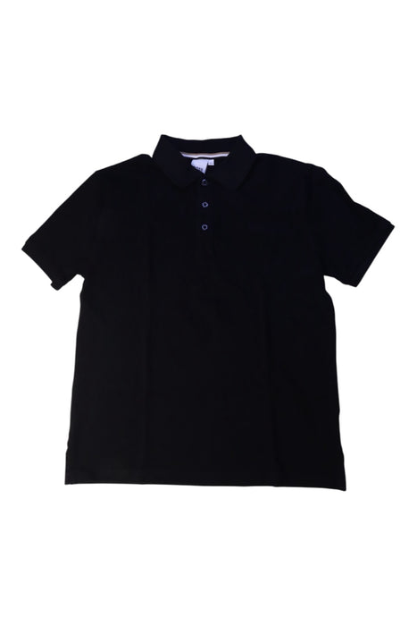A Black Short Sleeve Polos from Boss in size 14Y for boy. (Front View)