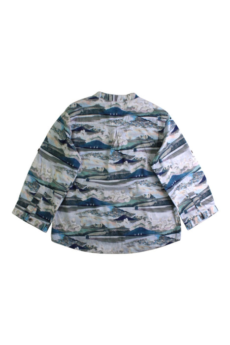 A Blue Long Sleeve Shirts from Velveteen in size 4T for boy. (Back View)
