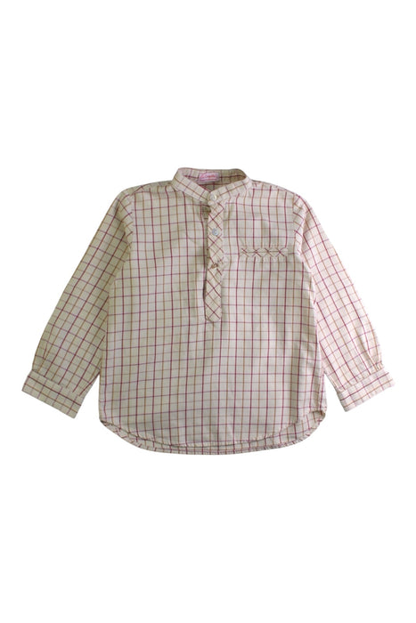 A White Long Sleeve Shirts from La Coqueta in size 4T for boy. (Front View)