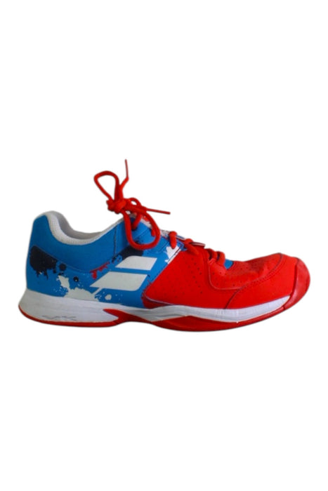 A Red Sneakers from Babolat in size 12Y for boy. (Front View)