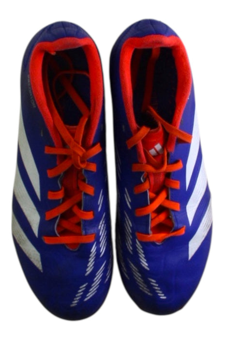 A Blue Cleats/Soccer Shoes from Adidas in size 12Y for boy. (Back View)