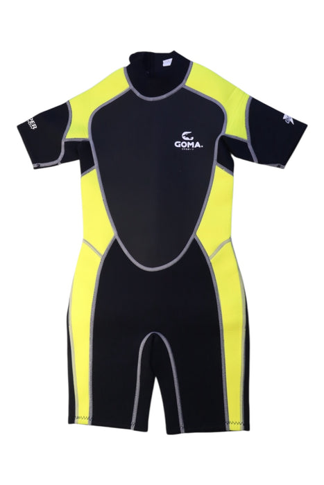 A Black Wetsuits from Goma in size 8Y for neutral. (Front View)
