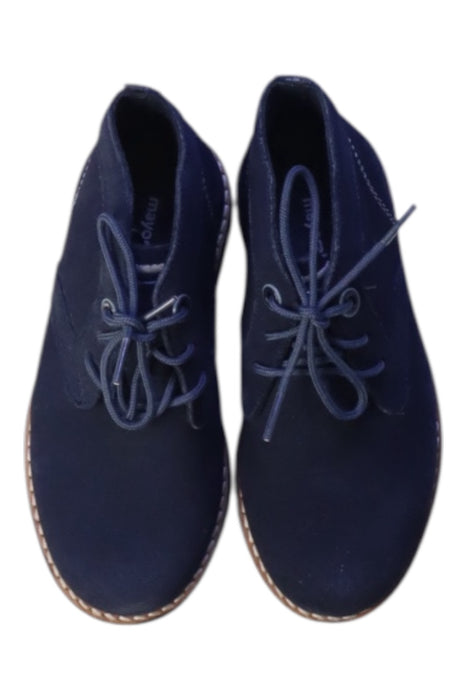 A Navy Casual Boots from Mayoral in size 4T for boy. (Back View)