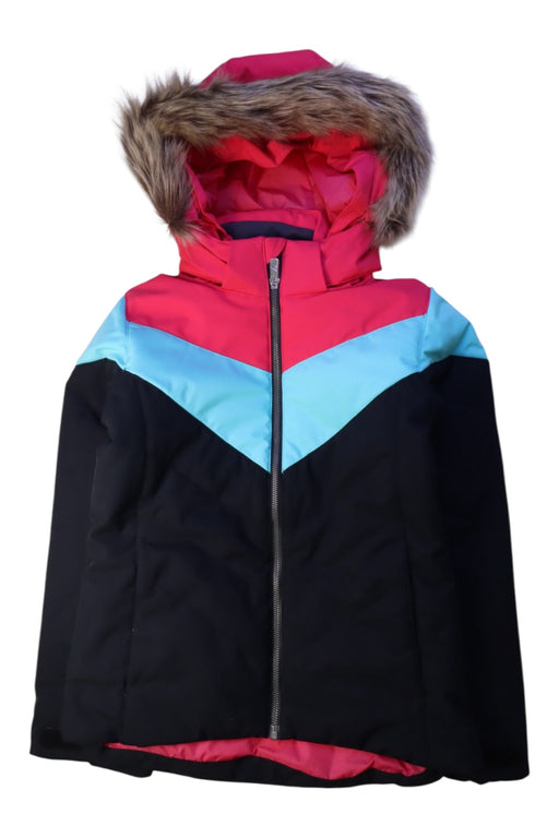 A Black Ski Jackets from Spyder in size 12Y for boy. (Front View)