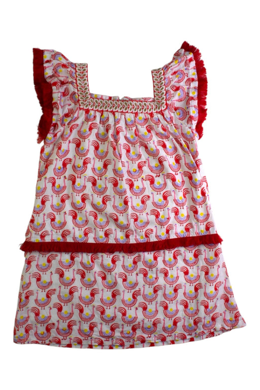 A Red Sleeveless Dresses from Roberta Roller Rabbit in size 4T for girl. (Front View)