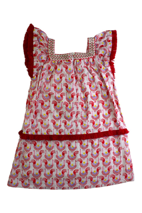 A Red Sleeveless Dresses from Roberta Roller Rabbit in size 4T for girl. (Back View)