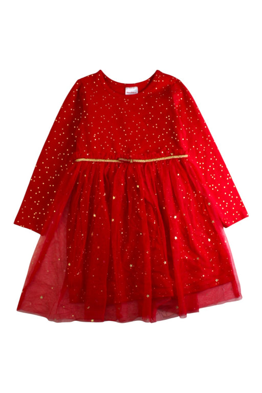 A Red Long Sleeve Dresses from Hanna Andersson in size 4T for girl. (Front View)