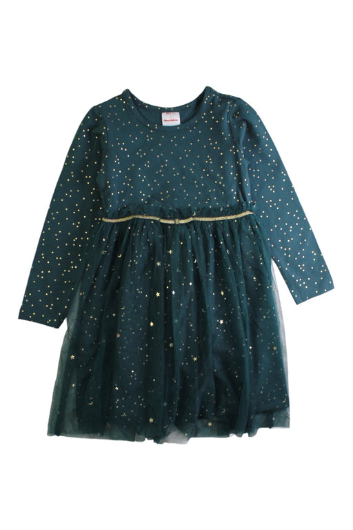 A Green Long Sleeve Dresses from Hanna Andersson in size 4T for girl. (Front View)