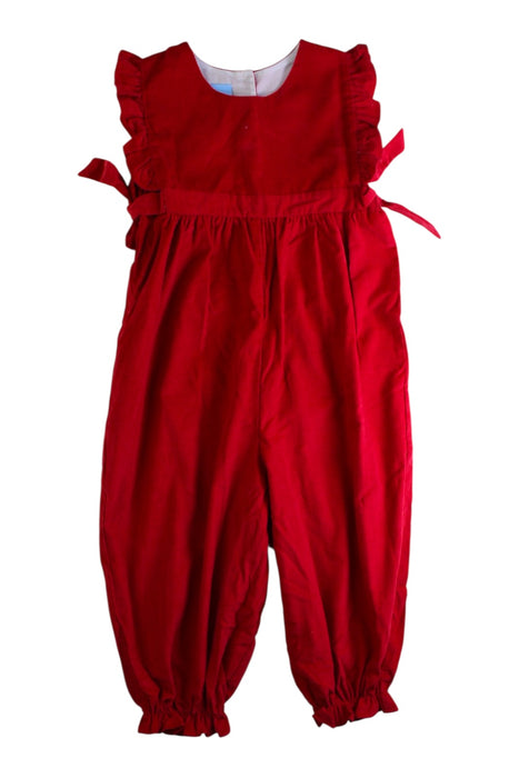 A Red Long Overalls from Bella Bliss in size 3T for girl. (Front View)