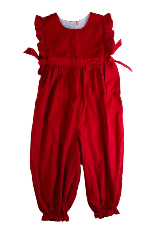 A Red Long Overalls from Bella Bliss in size 3T for girl. (Front View)