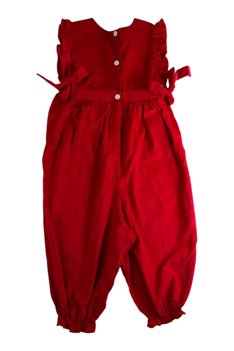 A Red Long Overalls from Bella Bliss in size 3T for girl. (Back View)