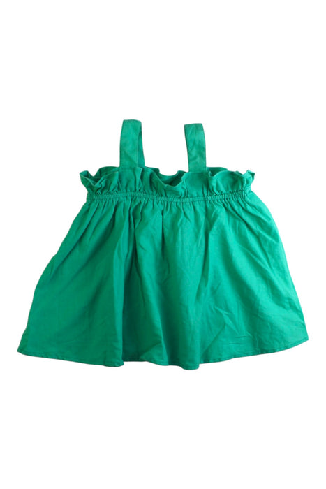 A Green Sleeveless Tops from Seed in size 5T for girl. (Back View)